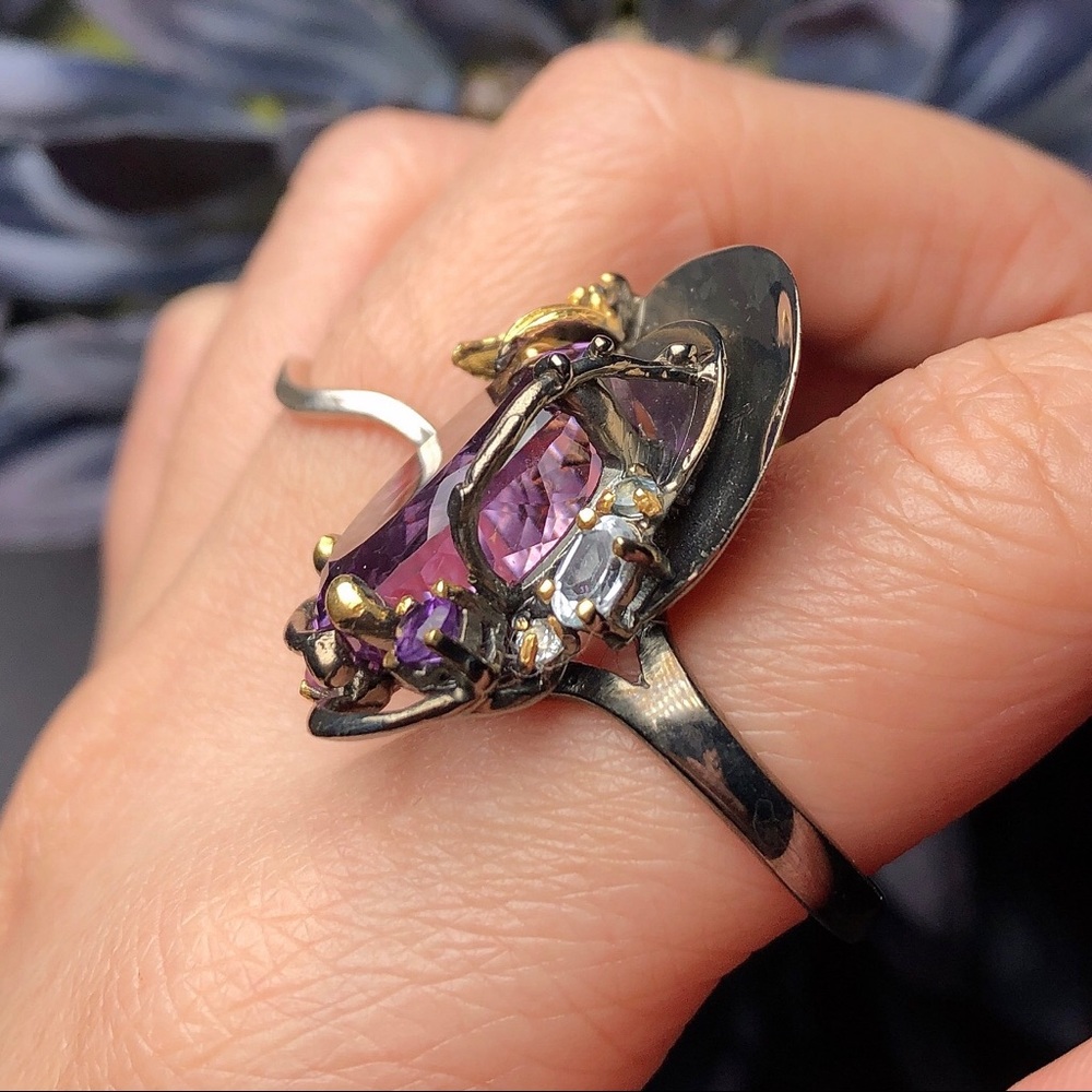 Clearancesterling Silver Amethyst Ring - image 5